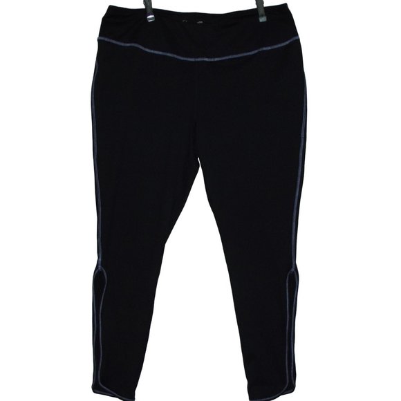 Cato C Active Plus 18/20W x 28" Leggings black purple side leg peekaboo openings - Picture 1 of 8